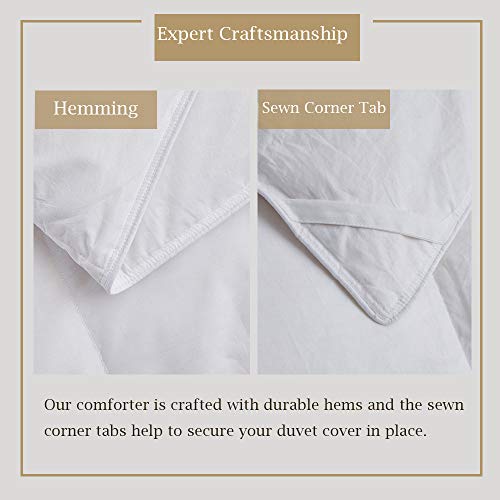 100 Cotton Quilted Down Comforter with White Goose Duck Down Feather