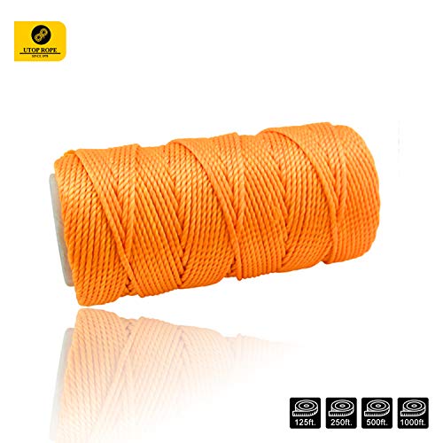 Utop 100% Polypropylene Twisted Mason Line | Heavy Duty Rosary String for Masonry, Construction, DIY Projects, Crafting, Home Improvement, Decoy Lines | General Purpose Twine String