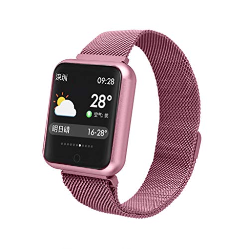 AutumnFall Bluetooth Smart Watch Heart Rate Blood Pressure Monitor Fitness Tracker Bracelet (Pink) - Thumbnail 4