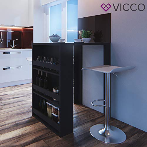 Vicco Bartisch Bar Weiß Anthrazit Tresen Bartresen Stehtisch Tisch Tresentisch Bistrotisch Küche mit 3 extra Fächern… – Bild 5