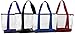 Clear ZIPPER tote with color trim and bottom