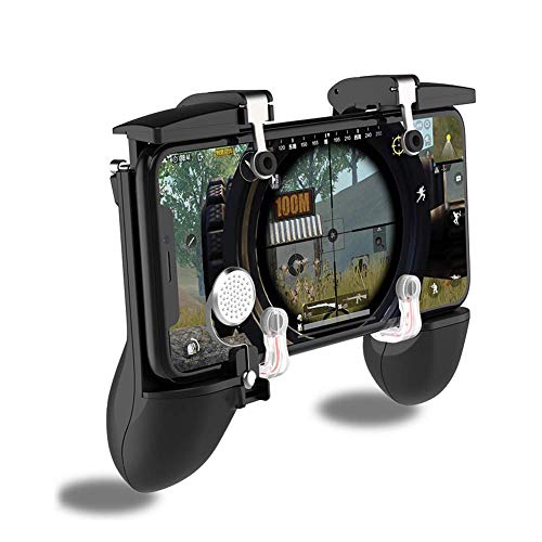 Mobile Controller with Fan, Game Controller L1R1 Mobile Trigger Joystick for 4-6.5″ Phone (Mobile Game Controllers D)