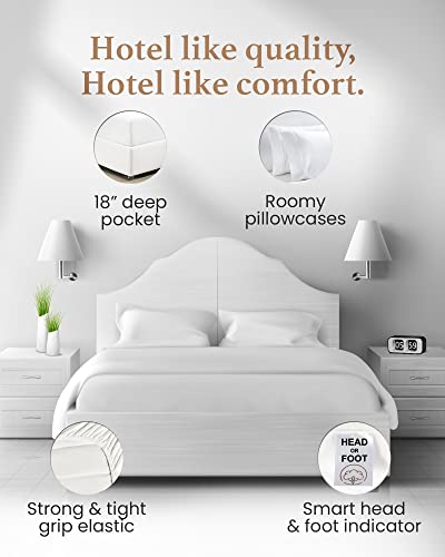 1000 Thread Count, Breathable Split King Size Cooling Sheets for Adjustable Bed, 100% Egyptian Cotton Bed Sheets, 5 Piece White Split King Bed Sheets Set - Soft 2 Deep Pocket Twin XL Fitted Sheets