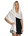 Pashmina Shawls and Wraps for Evening Dresses, Large Soft Pashmina Wedding Off White Shawl