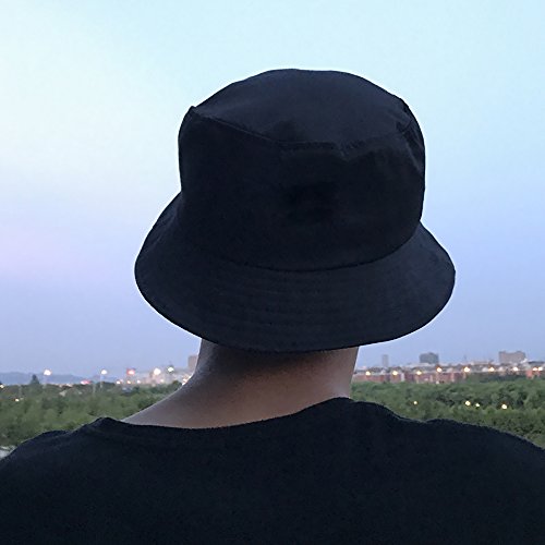 Fischerhut Baumwolle Bucket Hat Unisex Strandhut Freizeithut Schlapphut Schwarz – Bild 6