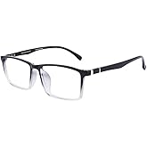 GUDVUE Mens Blue Light Glasses Rectangle Computer Glasses Gaming Glasses, Black/Crystal PRO