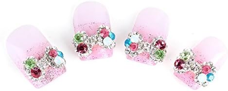 ECBASKET 10pcs 3D Mix Color Rhinestone Silver Bow Tie n Nail Art Decorations Alloy Nail Art Tips DIY Nail Art Decoration
