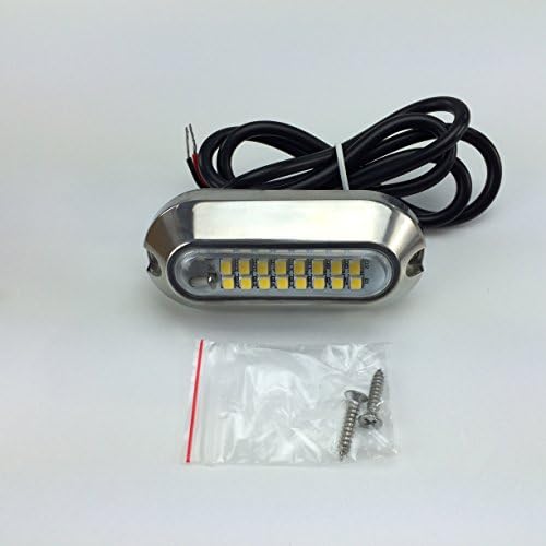 NEW 3.5" WHITE W/ 316SS COVER 24 LED UNDERWATER WATERPROOF PONTOON BOAT TRANSOM 12V LIGHT