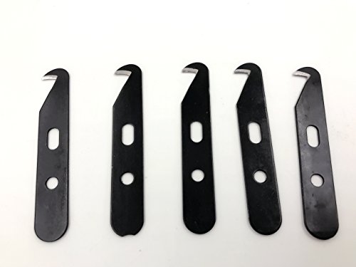 Utility Hooked Knife Steel Blade Golf Club Grip Hook Blade Knife (5pcs Blade, 1pc Knife Handle)