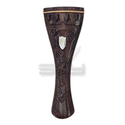 image for Sky Music Carved Rosewood Violin Fittings Pegs/Tailpiece/Chinrest/Endp