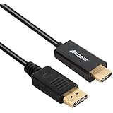 DisplayPort to HDMI 6 Feet Cable,Anbear Gold Plated Display port to HDMI Cable(MALE to MALE) for DisplayPort Enabled Desktops and Laptops to Connect to HDMI Displays