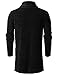 Ohoo Mens Long Sleeve Draped Lightweight Open Front Shawl Collar Longline Cardigan / DCC026-BLACK-L