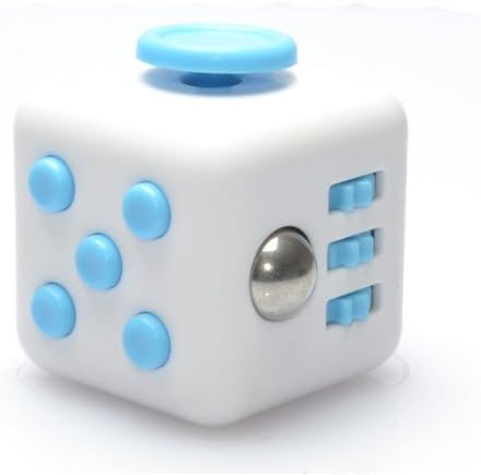 Viotte Fidget Cube Relieves Stress and Anxiety Attention Toy for Work, Class, Home(white/blue)