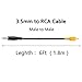 iGreely 3.5mm to RCA Cable - 2Pack 3.5mm 1/8 inch Mono Male Plug to RCA Male Jack Audio Cable Cord Gold Plated 1.8m (6Ft)