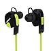 KSCAT Bluetooth Headphones Stereo Wireless Earphones for Running with Mic 6 Hours Play Time, Bluetooth V4.1, Sweatproof, Secure Ear Hooks Design, Green