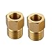 KES Adapter 1/2 NPT Male to 9/16-24 UNEF Female Converter Connection Fitting for Faucet Supply Line Solid Brass (Pack of 2) PJ12-P2