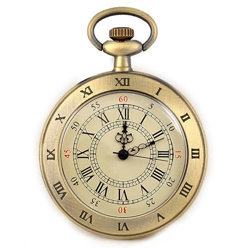Fogitbok Vintage Pocket Watches for Men with Chains, Analog Pocketwatch for Women Roman No. Gifts for Dad/Grandpa Gifts for Him for Birthday