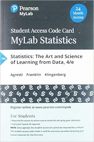 Amazon Com Mylab Statistics With Pearson Etext 24 Month Standalone Access Card For Statistics The Art And Science Of Learning From Data 9780135834268 Agresti Alan Franklin Christine Klingenberg Bernhard Books
