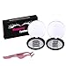Magnetic Eyelashes,Reusable Full Eye 3 Magnet Lashes No Glue 3D Half Eye Dual Magnetic Lashes, 0.2mm Ultra Light Weight False Lashes with Natural Look Magnet Eyelashes with Tweezers(2 Sets)