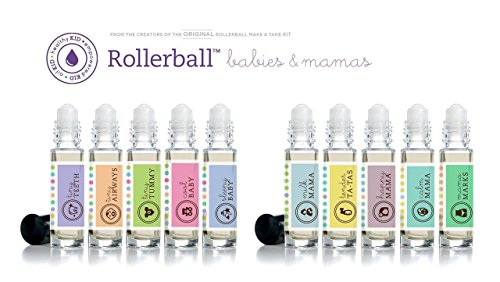 Roller Ball Babies & Mamas Essential Oil Make And Take Workshop Kit - Includes Labels, Recipes, Postcards & Tip Sheet For Up To 10 People - Everything You Need To Host A DIY How To Class