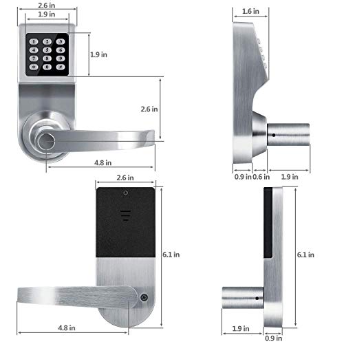 XINDA Smart Door Lock and Deadbolt in Satin Nickel with Keypad, RFID