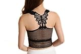 BeOneSexy Women Summer Boho Bralette Cross Strappy Caged Cut Out Bra Bralet Crop Top (Black)