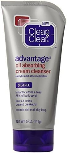 Clean &amp; Clear Advantage Oil-Absorbing Cream Cleanser 5 OZ - Buy Packs and SAVE (Pack of 3)