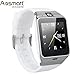 Bluetooth Smart Watch with Camera, Aosmart DZ09 Smartwatch for Android Smartphones - White