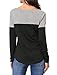 Allegra K Women's Color Block Tops Long Sleeve Casual V Neck Henley Blouse Medium Black