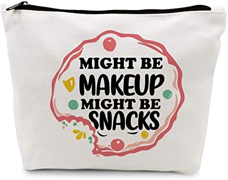 Amazon Com Ihopes Funny Makeup Cosmetic Bag Cotton Zipper Pouch Cute Might Be Makeup Might Be Snacks Cosmetic Travel Bag Toiletry Make Up Case Multifunction Pouch Gifts For Women Girls Friend Mom Sister