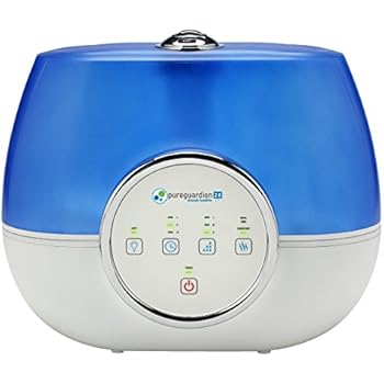 Pure Guardian H4810AR Ultrasonic Warm & Cool Mist Humidifier, 120 Hrs. Run Time, 2 Gal. Tank, 600 Sq.'. Coverage, Large Rooms, Quiet, Filter Free, Treated Tank Resists Mold, Essential Oil Tray