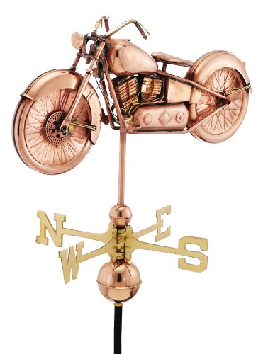 Good Directions Motorcycle Weathervane, Pure Copper