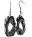 Agate Earrings, Stone Geode Slice w/Center Druzy Crystals, 1-2