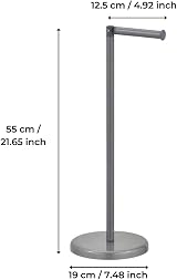 Pristine Freestanding Toilet Roll Holder Storage Grey Space Saving Design view 6