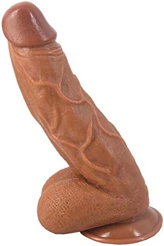 YAOZANGBUPaBI Medical Safety Soft Material 9.64inch Soft Safe Small Female Personal Relax Massage Dîldɔ for Women Men Toy with Suction Cup，Brown Pleasure Tool