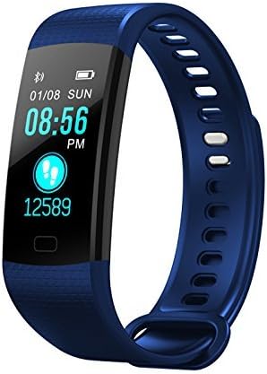 Fitness Tracker Watch,Color Screen Smart Bracelet, YiMiky Smart Waterproof Watch Blood Pressure Heart Rate Monitor, Fitness tracker,Pedometer for Women/Men/Kids-Dark Blue