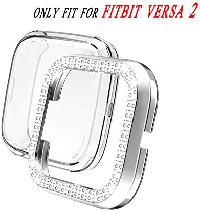 Pc Diamond Case For Fitbit Versa 2 Smartwatch Bands Accessories 2 Pack Screen Protector Diamond Case For Fitbit Versa 2 Haoajavo Soft Tpu Slim Fit Full Cover Screen Protector Electronics Smartwatch Cases
