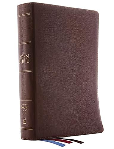 The Nkjv Open Bible Genuine Leather Brown Red Letter Edition