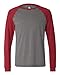 Bella + Canvas Men's Jersey Long-Sleeve Baseball T-Shirt L DEEP HTH/ CARDNL