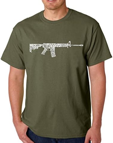 Men's Word Art T-Shirt- AR15 2nd Amendment Word Art - Military Green - XX-Large
