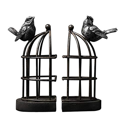 Desktop Decoration Metal Bookends , Shelves Retro Birdcage Handicrafts,Office Or Study Room Home Shelf Decorative