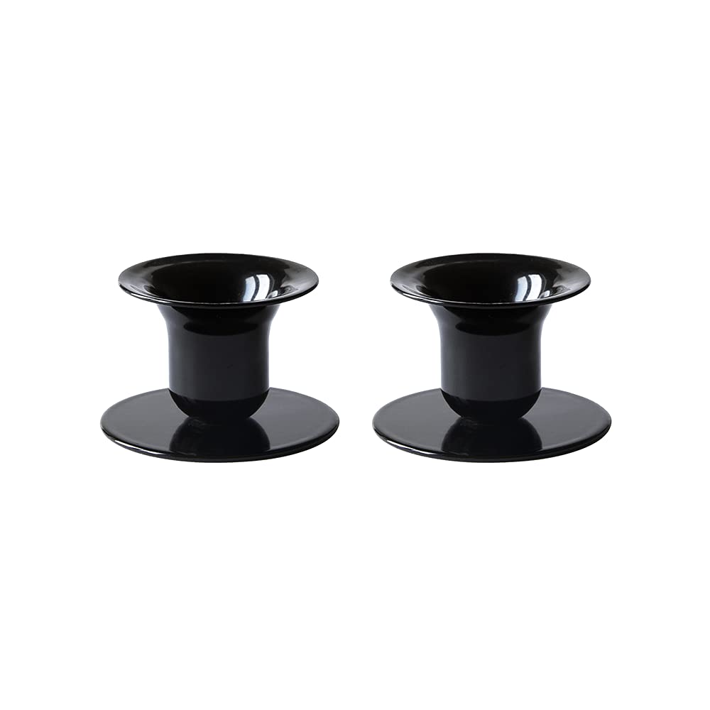 Kunstindustrien®, The Bell Candle Holders, 16 colours available, Minimalistic Candlestick Holders made from iron, Taper Candle Holder for Candles with diameter 21-23mm, 2 pack (Black)