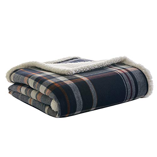 Eddie Bauer Plush Sherpa Fleece Throw Soft & Cozy Reversible