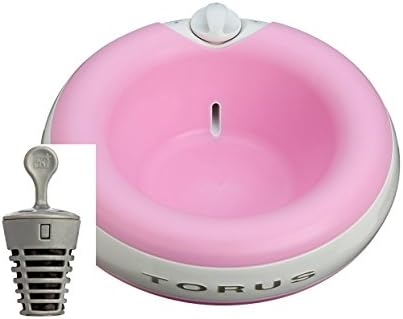 Torus 2-Liter Pet Water Bowl, Pink, with 6 Filters
