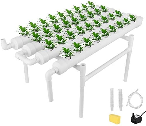 ShunLight Hydroponic Plant Pipe 36 Site 4 Pipe Hydroponic Grow Kit Pipe Home Balcony Garden Grow Kit with Nest Basket Water Pump and Sponge