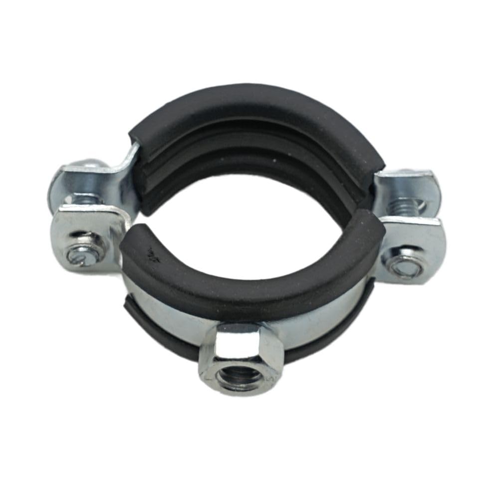 10x Screw Pipe Clamps 32-37 mm 1 Inch Galvanised Steel Pipe Clamps Sound Insulation Insert