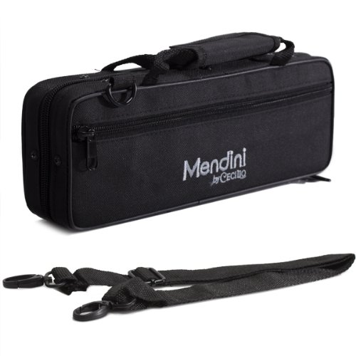 Mendini MPO-EN Black Resin Key of C Piccolo with Nickel Plated Keys with Case, Joint Grease, Cleaning Cloth and Rod, and Gloves - Thumbnail 5