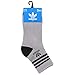 adidas Originals Men's Roller High Quarter Socks (3-Pair), Light Onix Grey/Black/White, Large