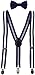 WDSKY Baby Boys' Bow Tie and Suspenders Set Y Back Navy White Stripe