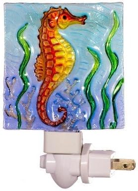 Art Glass Seahorse Night Light